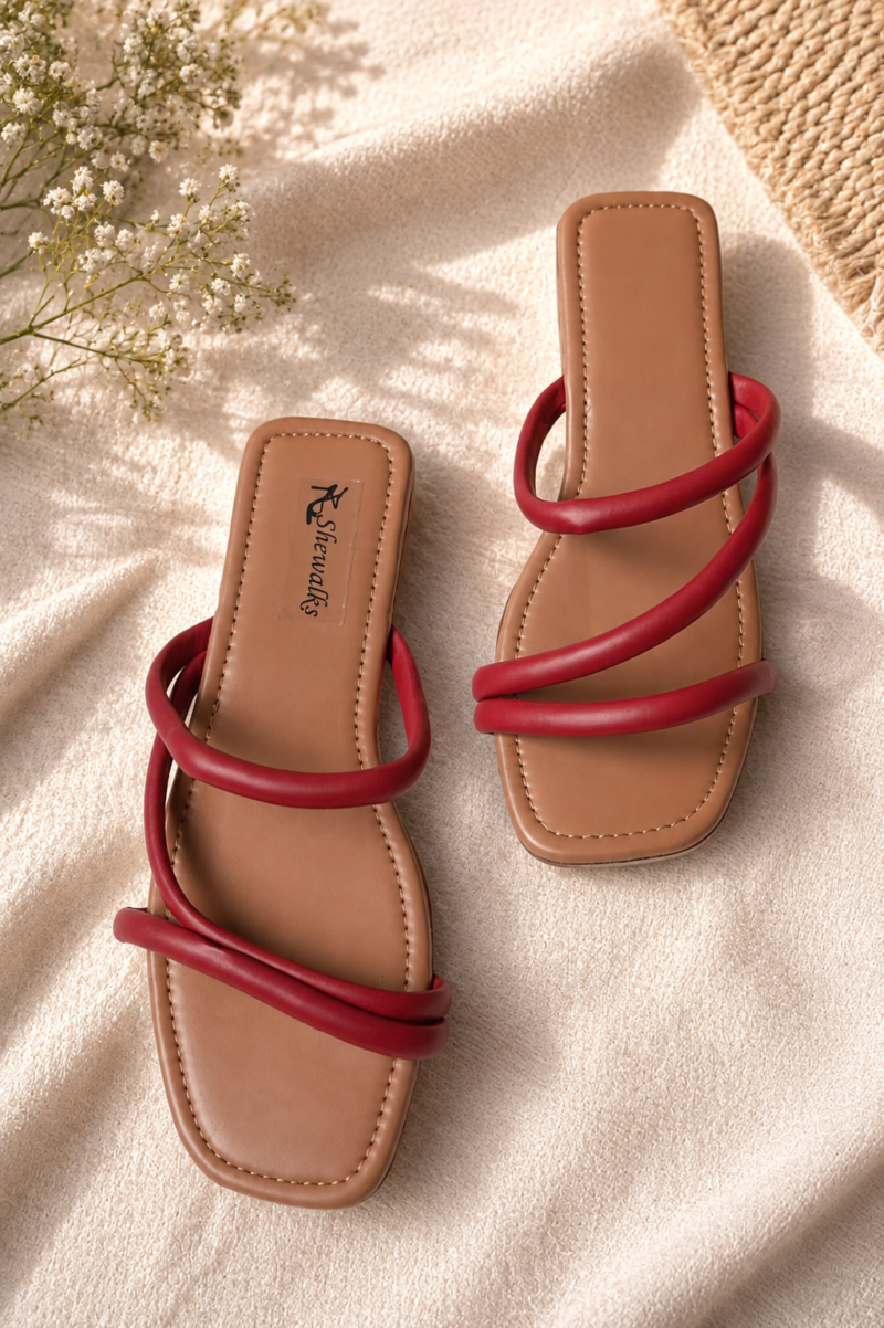 Stylish Loop Strap Flip-Flops