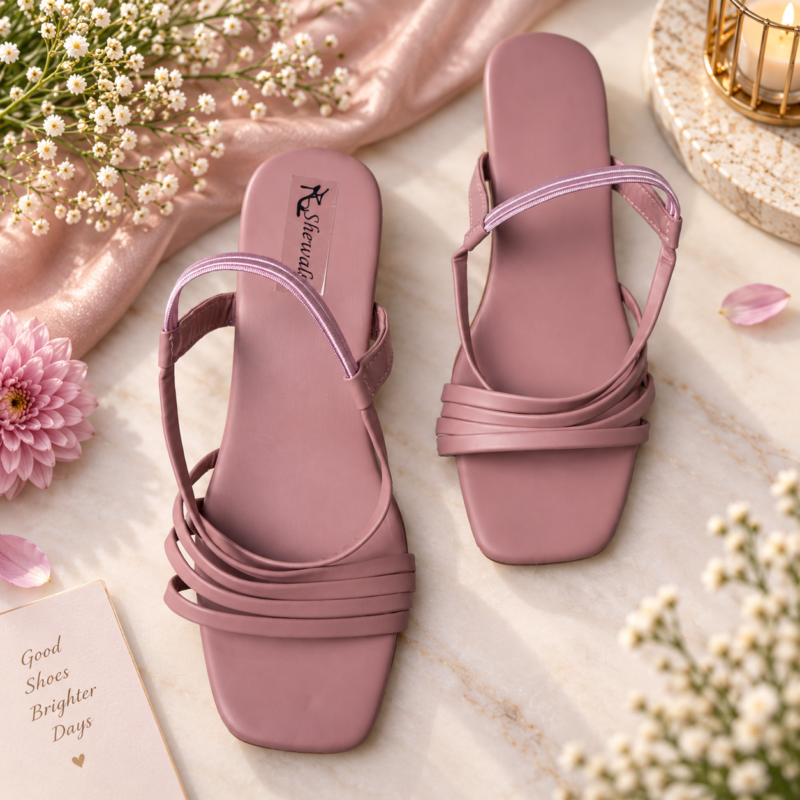 Pink Petal Strappy Heels