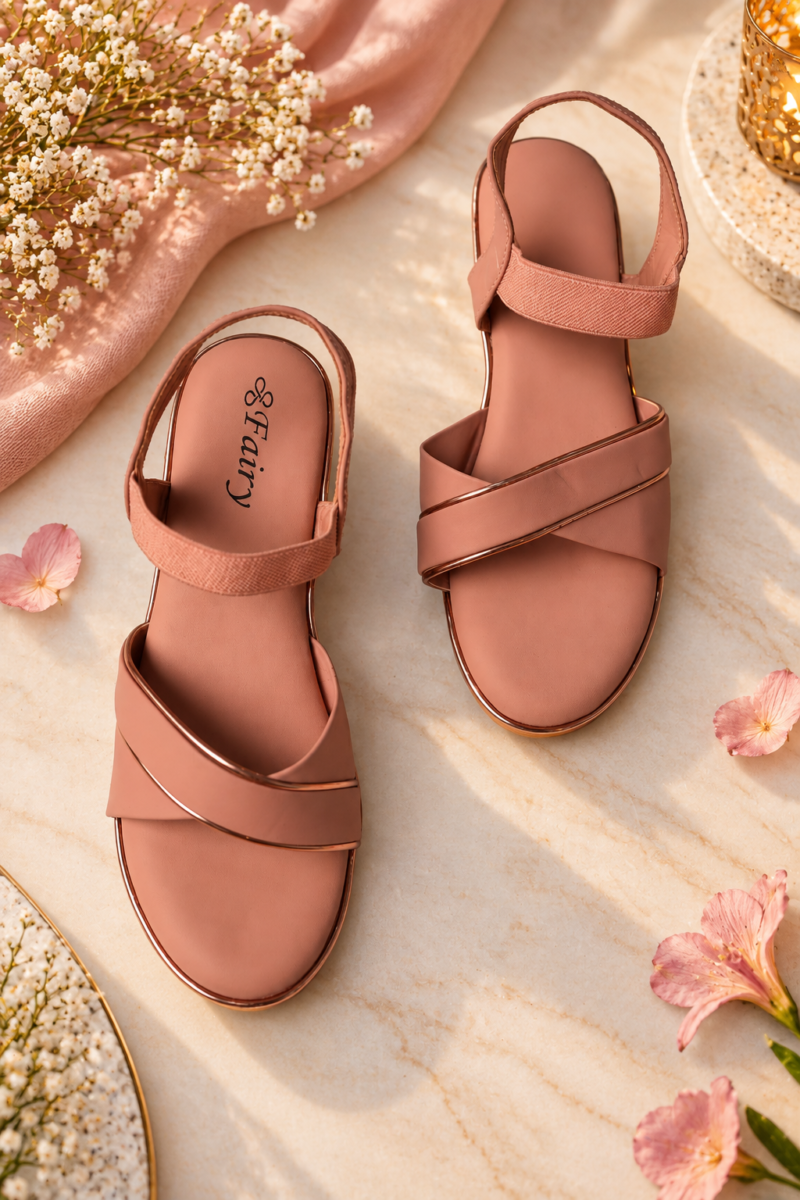 Blush Bloom Wedges Sandals